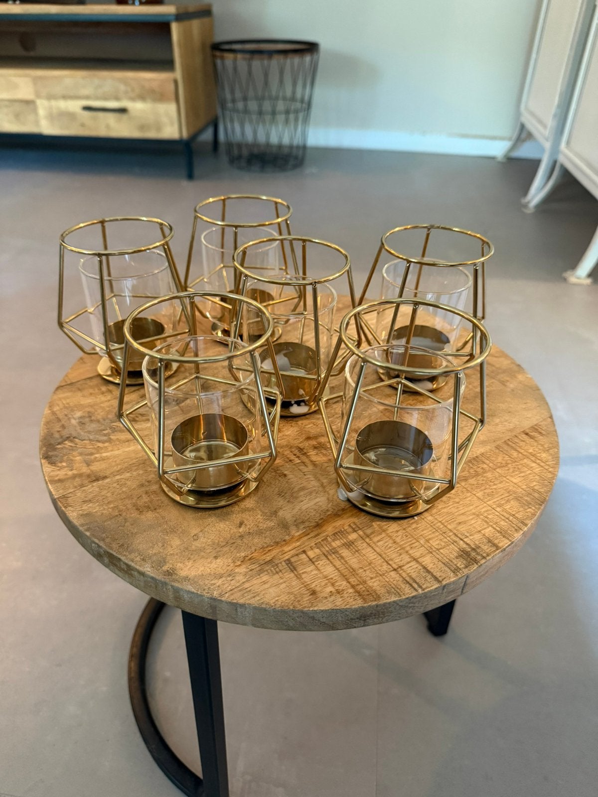 6 gouden waxinelichthouders IKEA – bruiloft decoratie, Ophalen, Gebruikt, IKEA, Waxinelichthouder