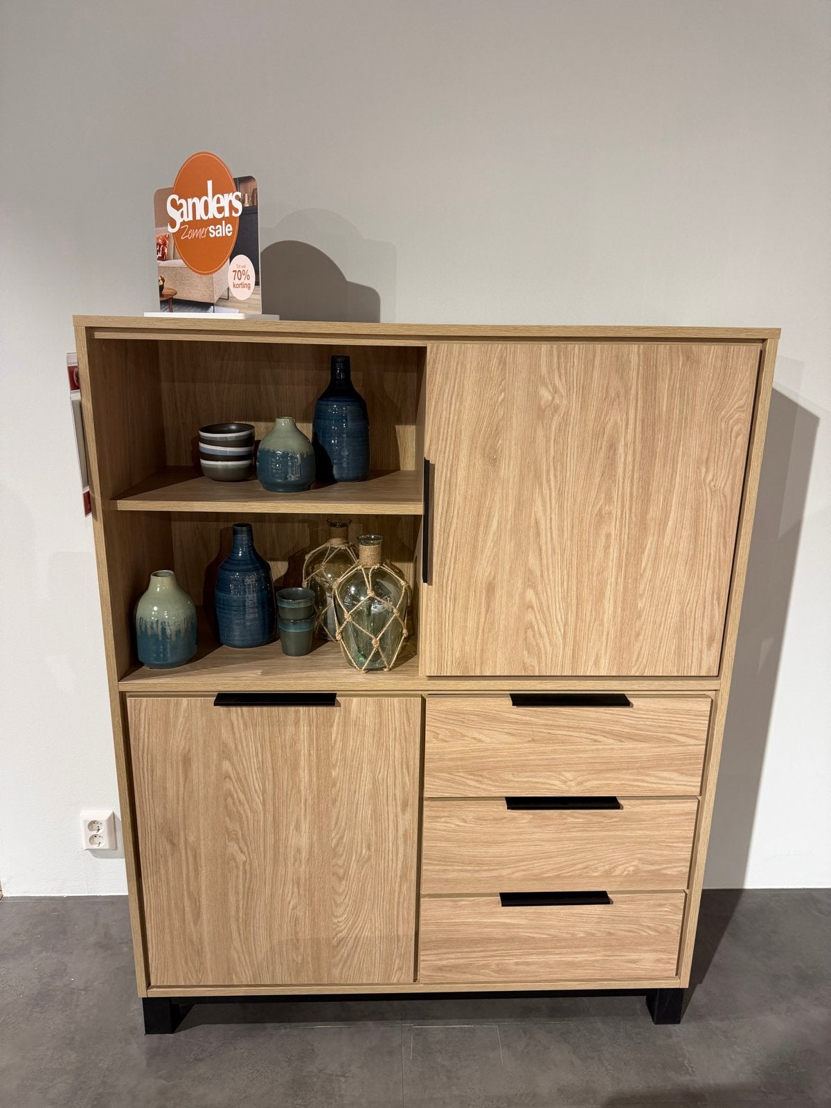 Wandkast Camden Showroommodel - Licht Eiken kleur, Huis en Inrichting, Ophalen, 100 tot 150 cm, 100 tot 150 cm, Zo goed als nieuw