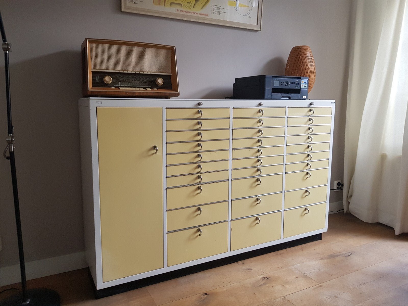 Vintage tandartskast, Ophalen, Gebruikt, 150 tot 200 cm, Glas