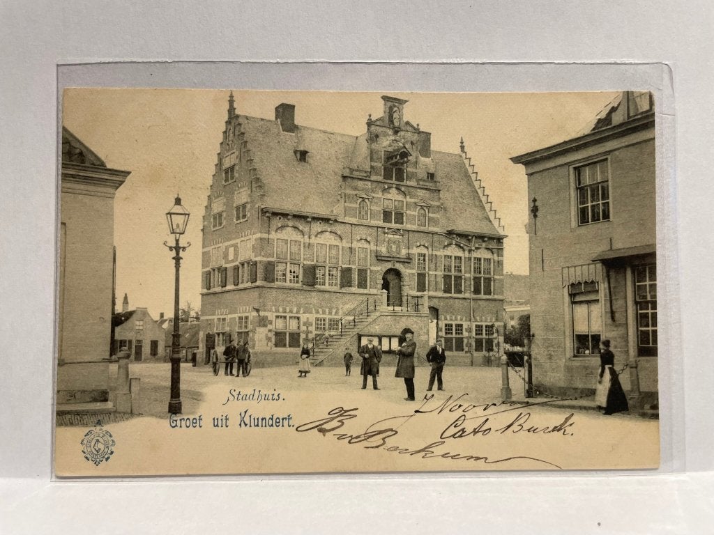 Klundert - Groet uit - Stadhuis, Verzenden, Voor 1920, Gelopen, Noord-Brabant