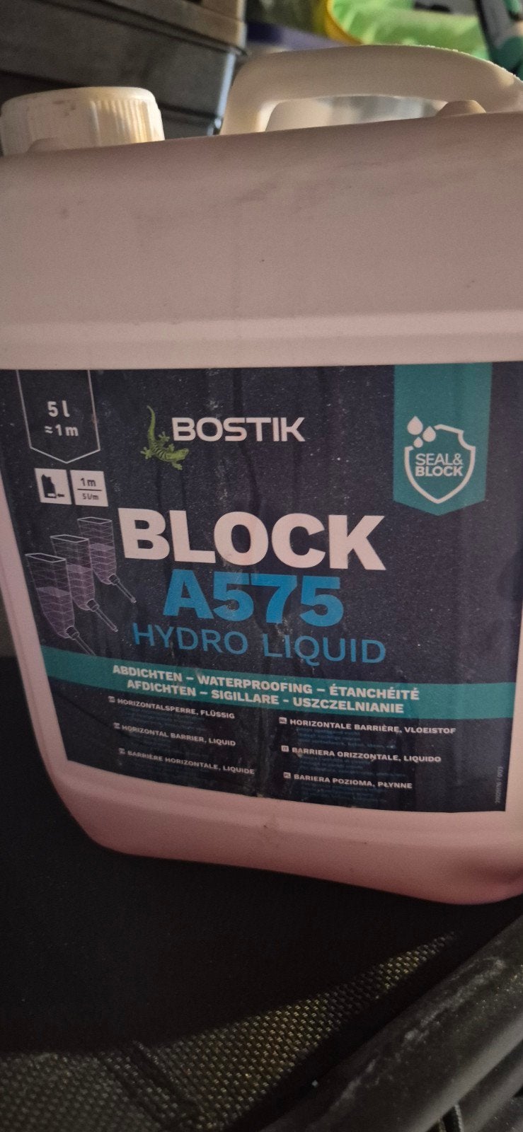 3x Bostik Block A575 Hydro Liquid - 5L Waterdichting, Doe-het-zelf en Verbouw, Overige kleuren, 5 tot 10 liter, Nieuw, Ophalen of Verzenden