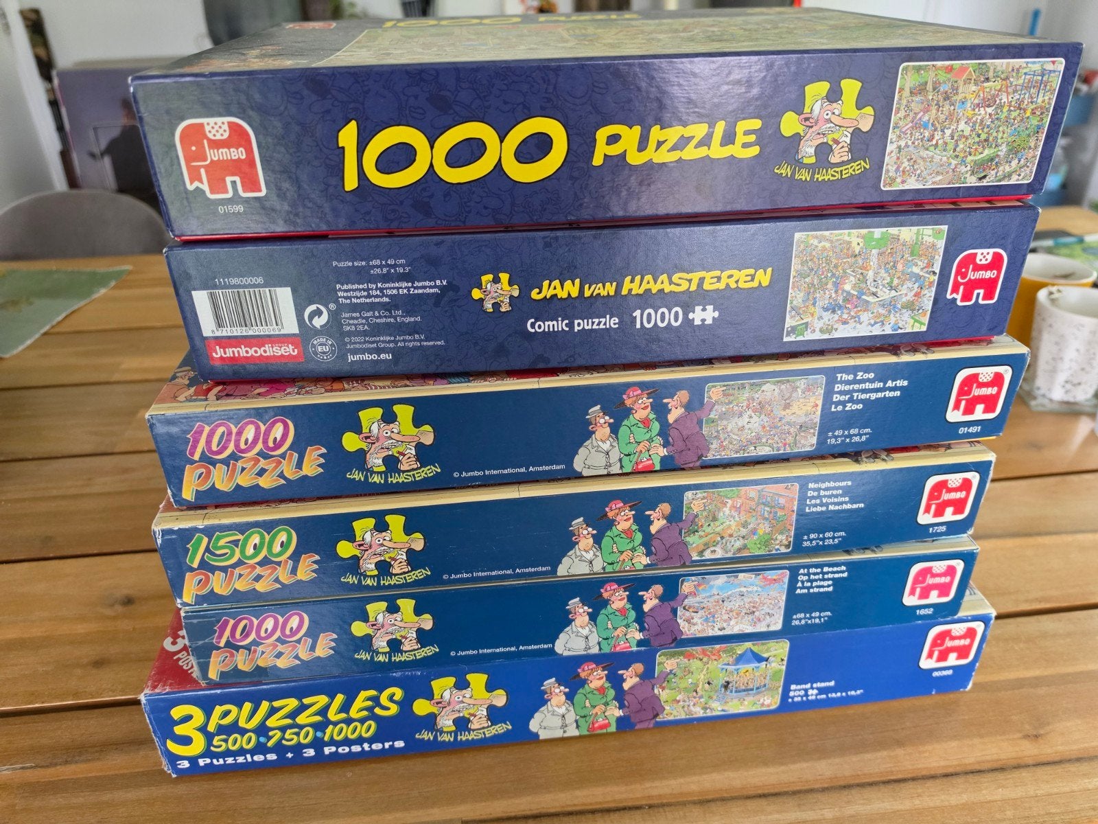6 Jan van Haasteren Puzzels - Diverse Aantallen Stukjes, Ophalen, 500 t/m 1500 stukjes, Gebruikt, Legpuzzel