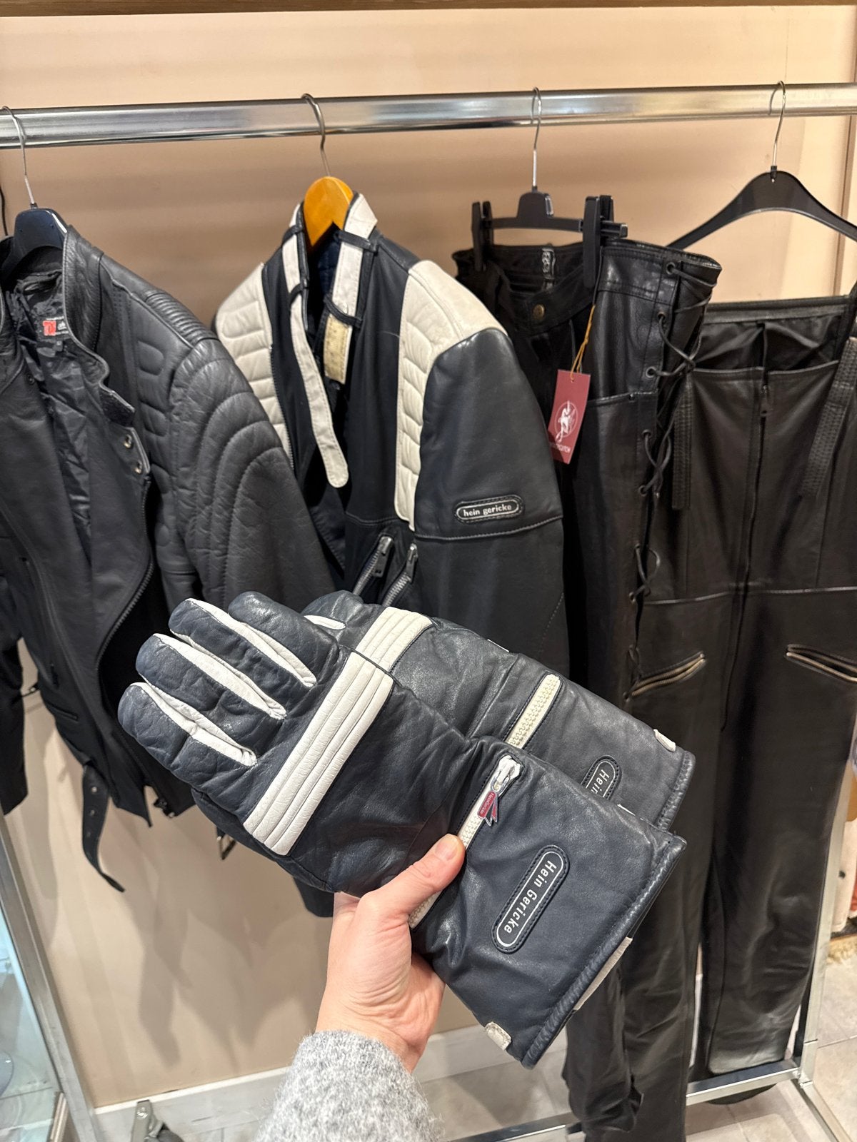 Partij Vintage Leren Motorkleding (Hein Gericke), Overige typen, Ophalen of Verzenden, Info@vintageglitch.nl, Tweedehands