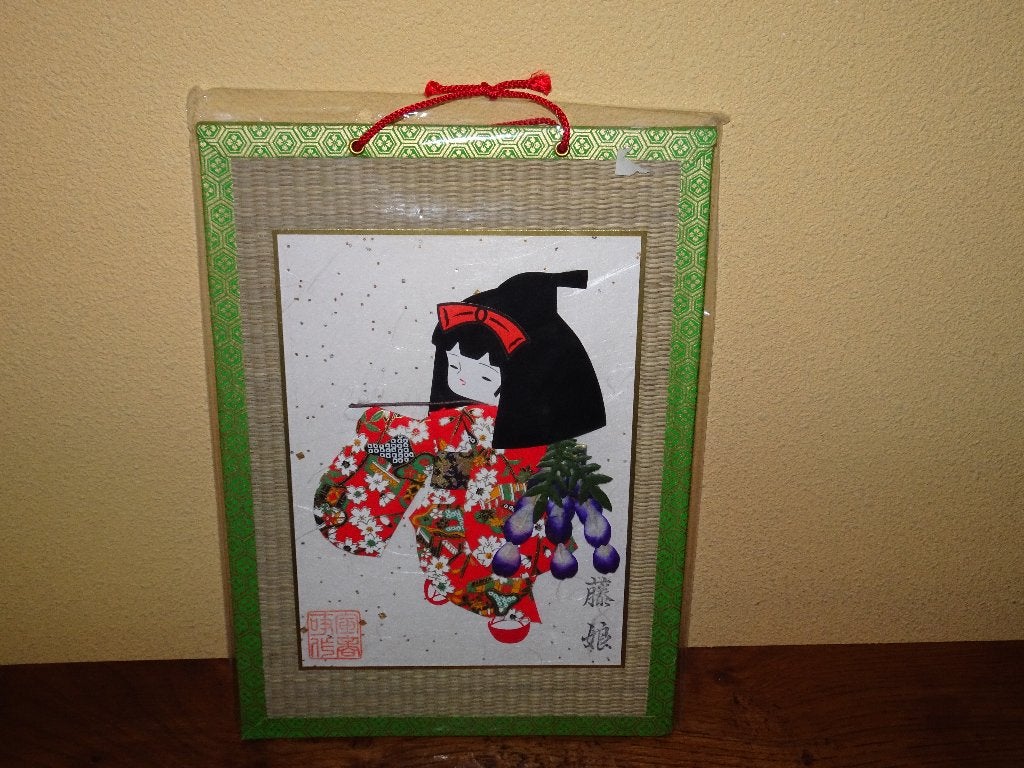 Kinderschilderij met gevouwen Japans meisje, Minder dan 50 cm, Nieuw, Ophalen of Verzenden, Schilderij