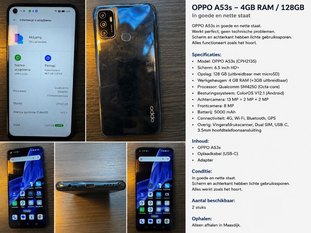 OPPO A53s – 128GB – Dual SIM – Goede staat, Zwart, MVI, MVI, Ophalen of Verzenden