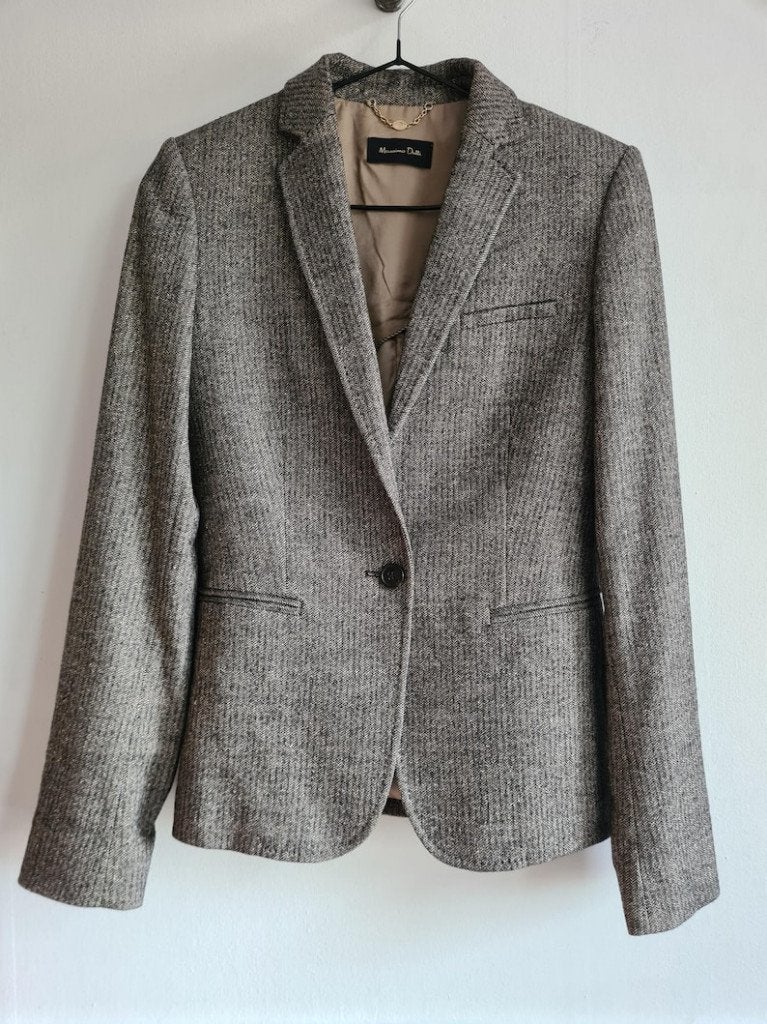 Massimo Dutti Wol Tweed Blazer Limited Edition S 36, Massimo Dutti, Ophalen of Verzenden, Nieuw, Maat 36 (S)