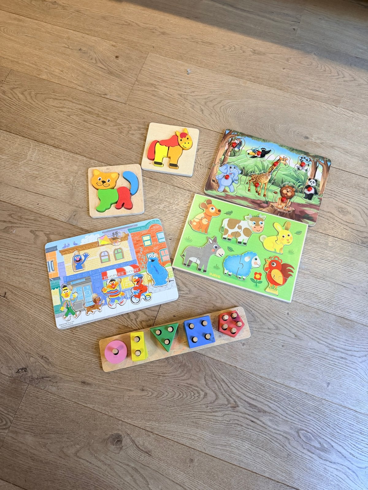Houten puzzels en vormenstoof voor kinderen, Ophalen, 2 tot 4 jaar, Gebruikt, 10 tot 50 stukjes