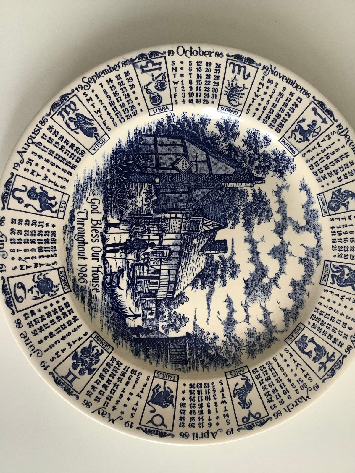 Vintage Engelse Ironstone Kalenderbord 1986, Ophalen of Verzenden