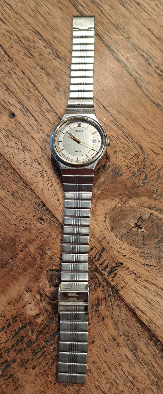 Pulsar Quartz Horloge - Klassiek Heren Polshorloge, Ophalen of Verzenden, Staal, Overige merken