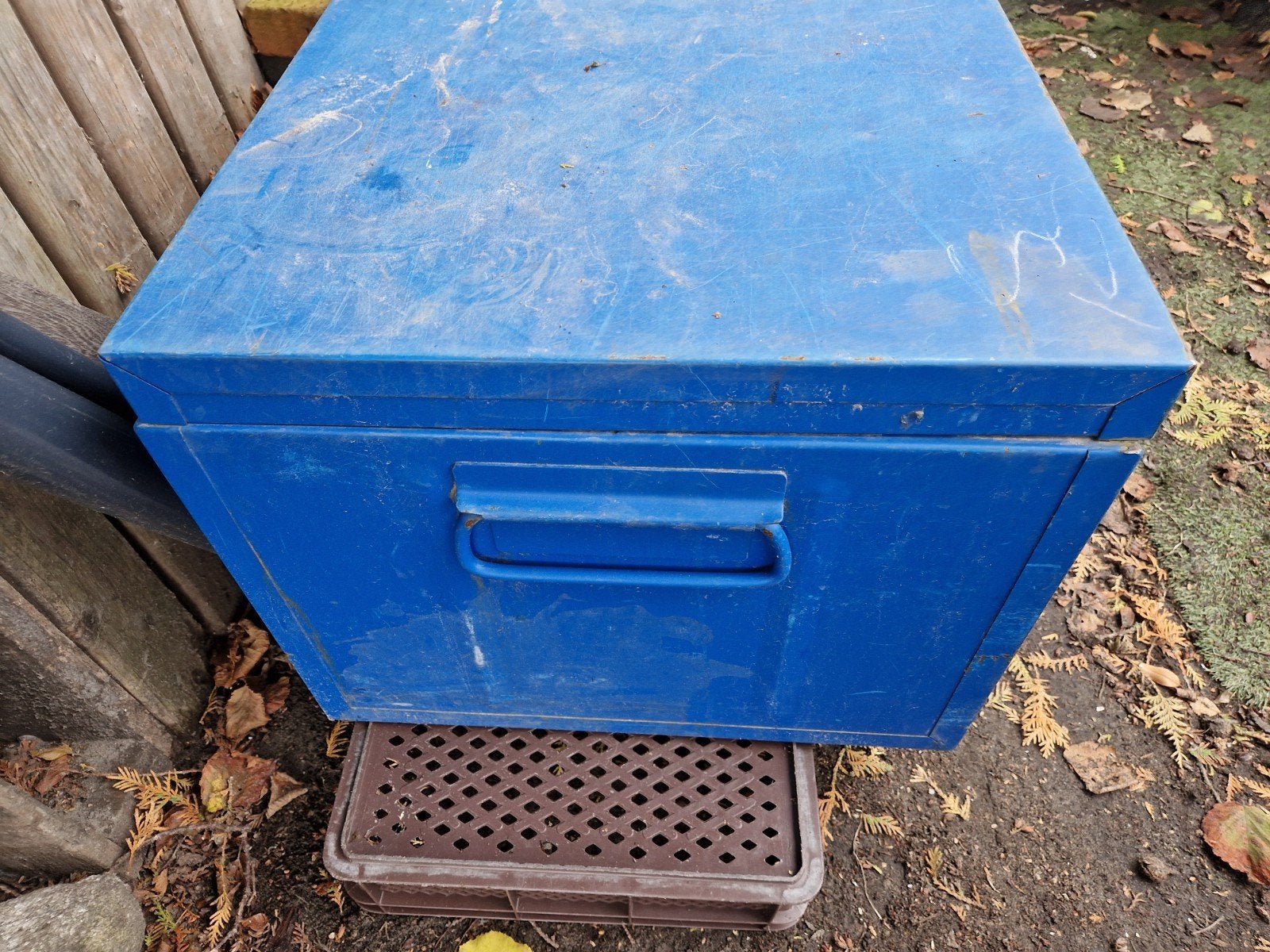 Blauwe metalen gereedschapskist / opbergkist van Bott, Ophalen, Gebruikt