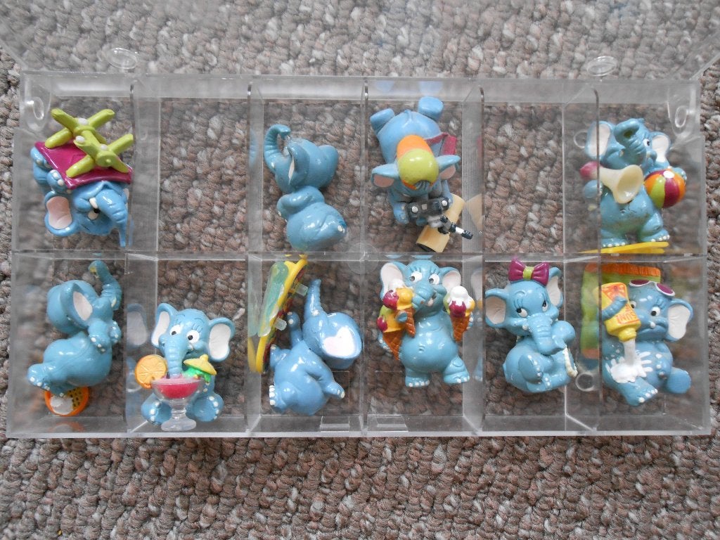 Kinder Ei: olifantjes (complete serie), Verzamelen, Ophalen of Verzenden, Zo goed als nieuw, Hardplasticfiguren