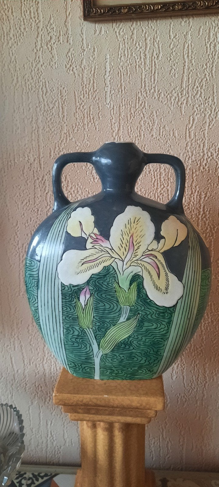 Antieke vaas /lampvoet,Maitland Smith Jugendstil decor., Antiek en Kunst, Antiek | Lampen, Ophalen of Verzenden