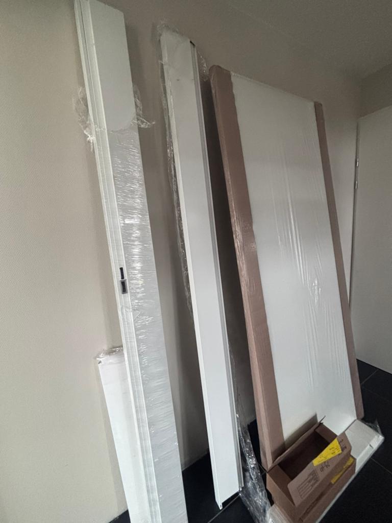 2 Svedex opdekdeuren + kozijn, Ophalen, 80 tot 100 cm, 215 cm of meer, Binnendeur