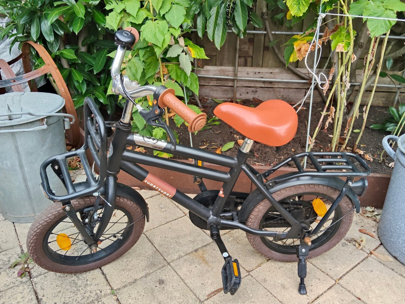 Stoere SuperSuper 14 inch kinderfiets met zijwieltjes, Ophalen, Minder dan 16 inch, Zijwieltjes