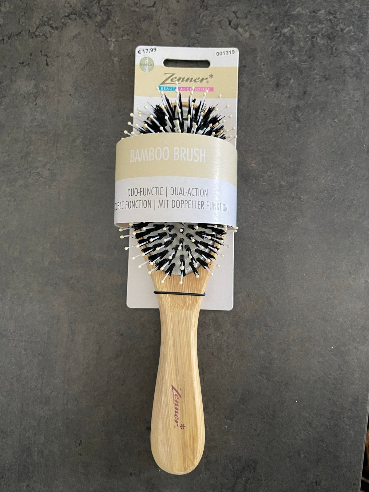 Zenner Bamboo Brush - Duo-functie Haarborstel, Ophalen of Verzenden, Nieuw, Kam of Borstel