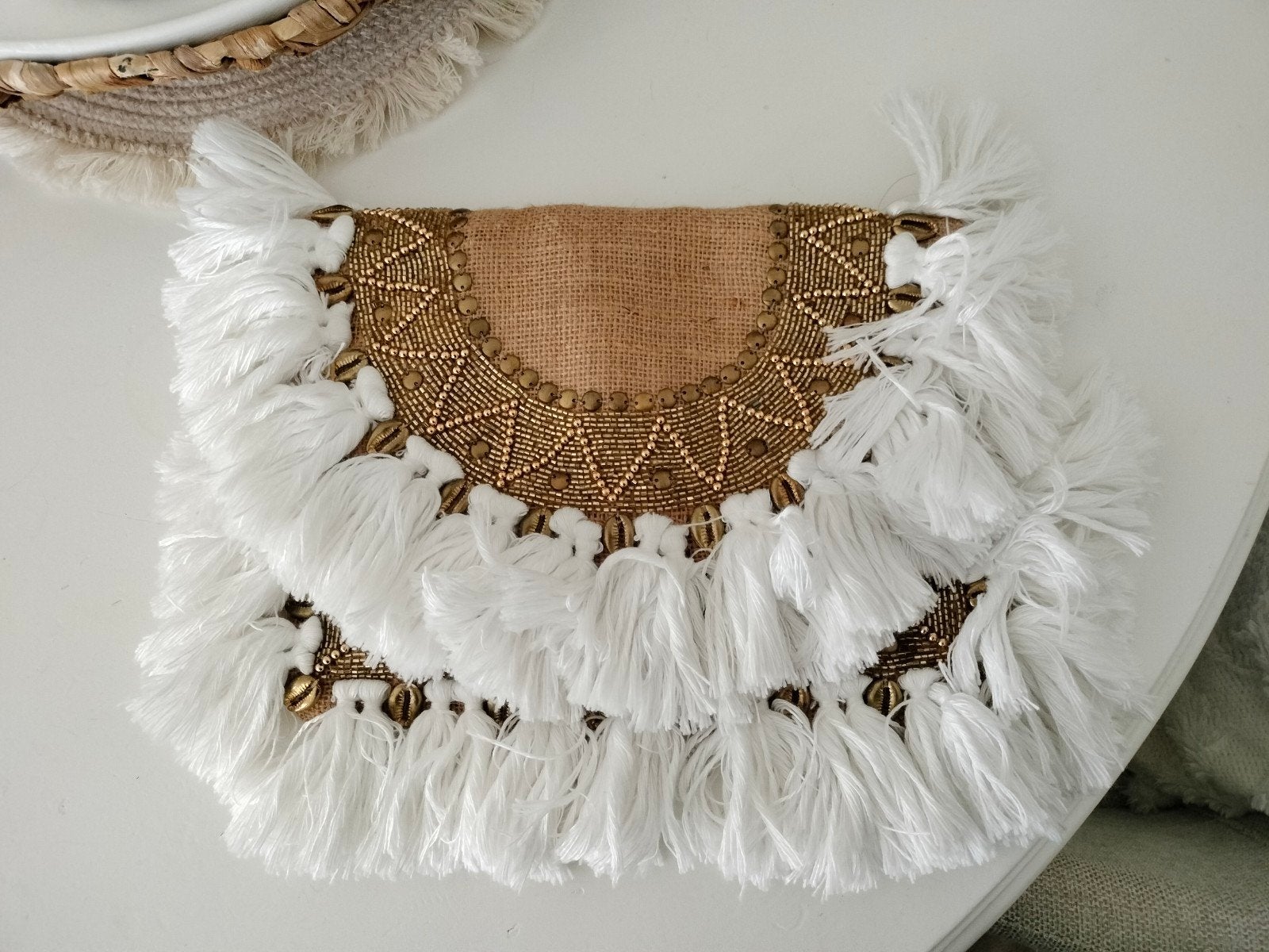 Boho ibiza tas, Ophalen, Zo goed als nieuw, Wit, Overige materialen