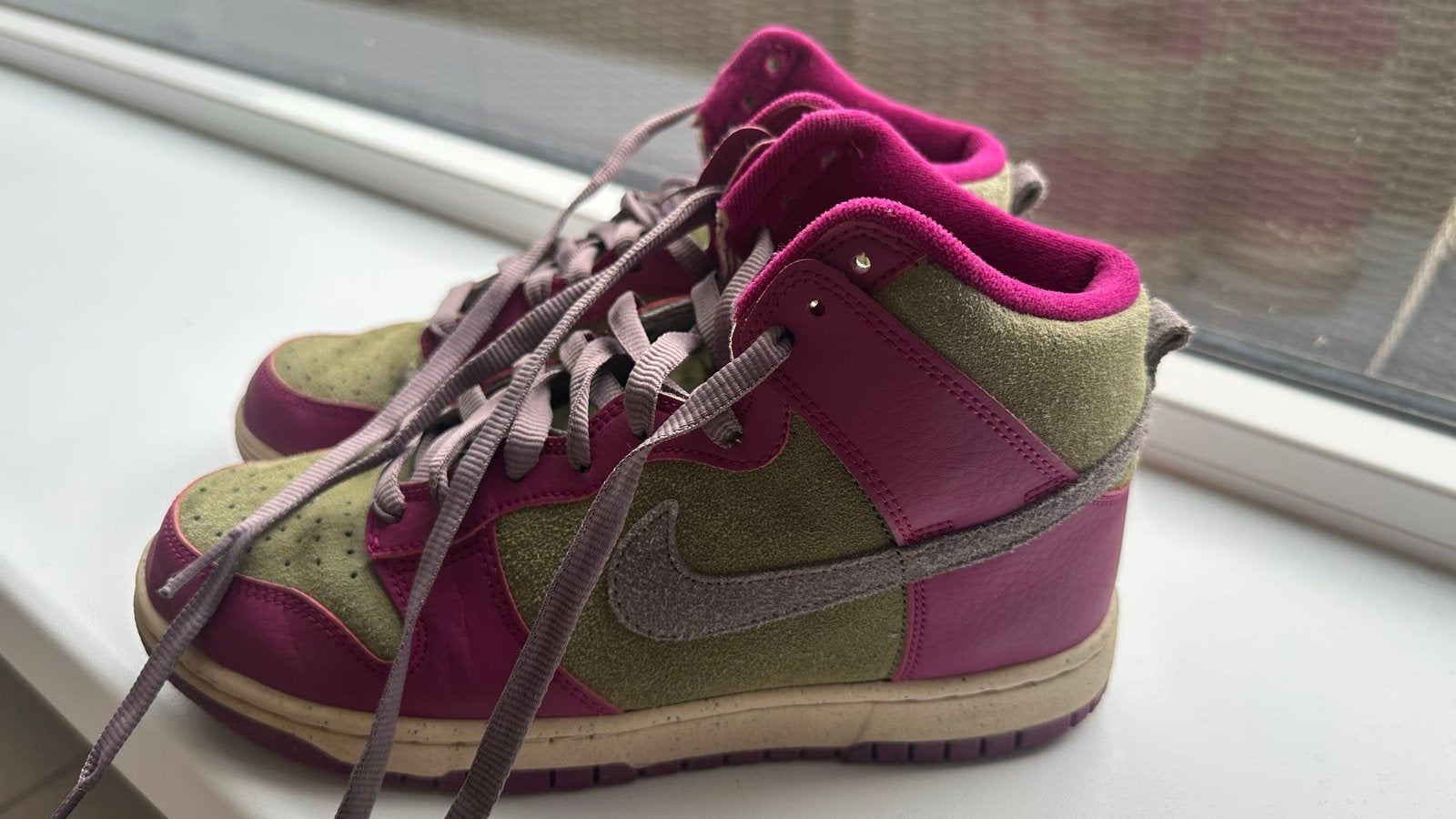 Nike Dunk High Sneakers - Roze/Groen, Maat 39, Ophalen, Roze, Sneakers of Gympen