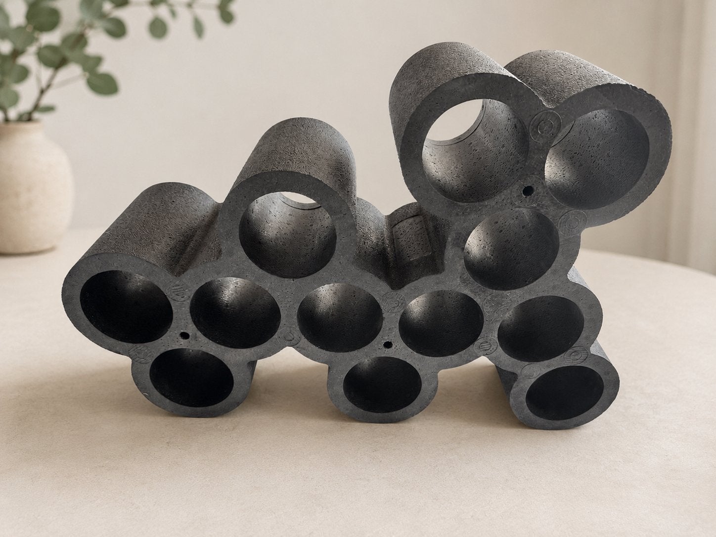 Design wijnrek / flessenrek grijs stapelbaar, Huis en Inrichting, Woonaccessoires | Wijnrekken, Ophalen of Verzenden, Zo goed als nieuw