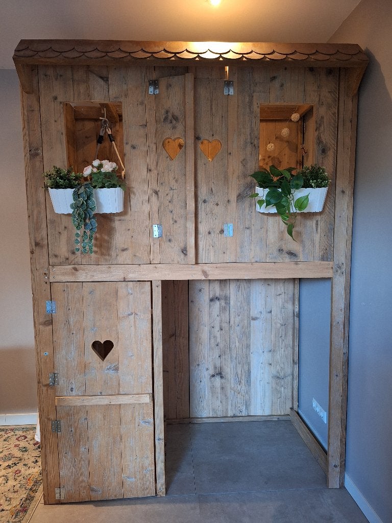 Leuk speelhuis met houten ladder (voor binnen), Ophalen, Gebruikt, Hout