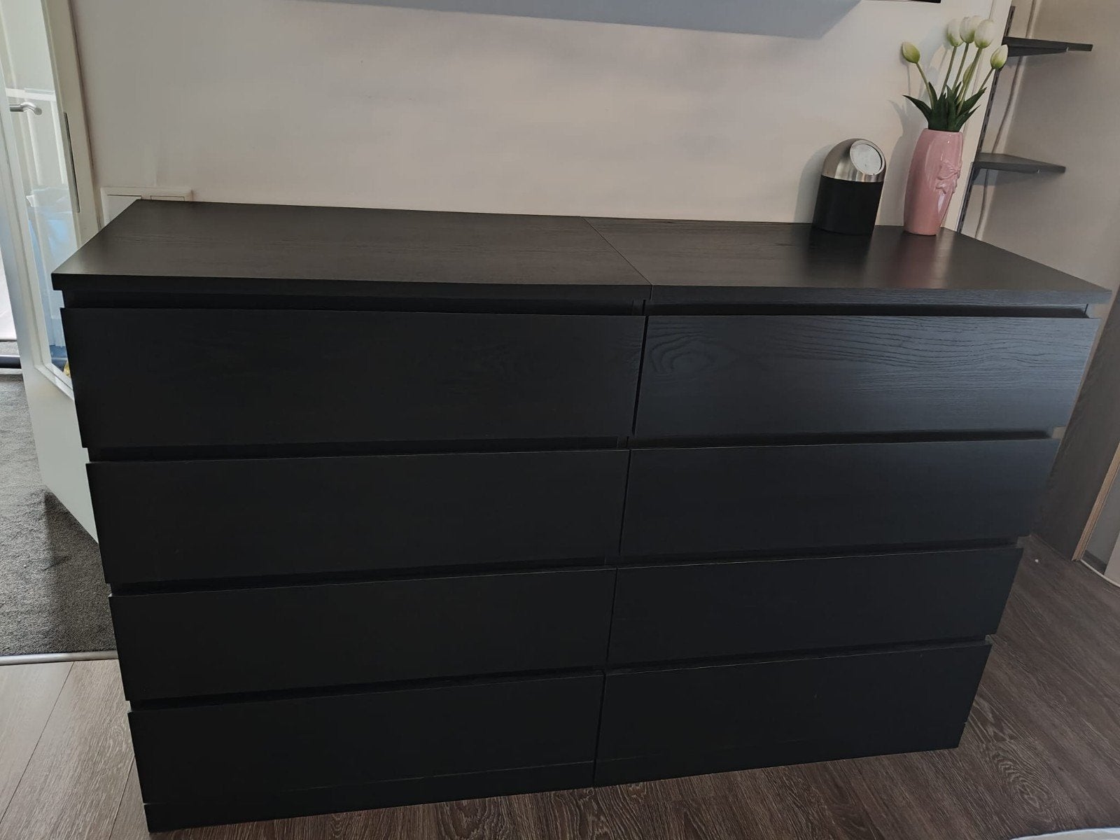 Ikea Ladekast 2x - Zwart, 100cm hoog, 80cm breed, Ophalen, Gebruikt, 5 laden of meer, 100 tot 150 cm