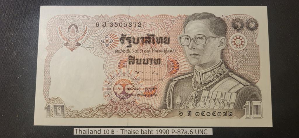 Thailand 10 Baht biljet 1990 P-87a.6 UNC, Postzegels en Munten, Bankbiljetten | Azië, Ophalen of Verzenden