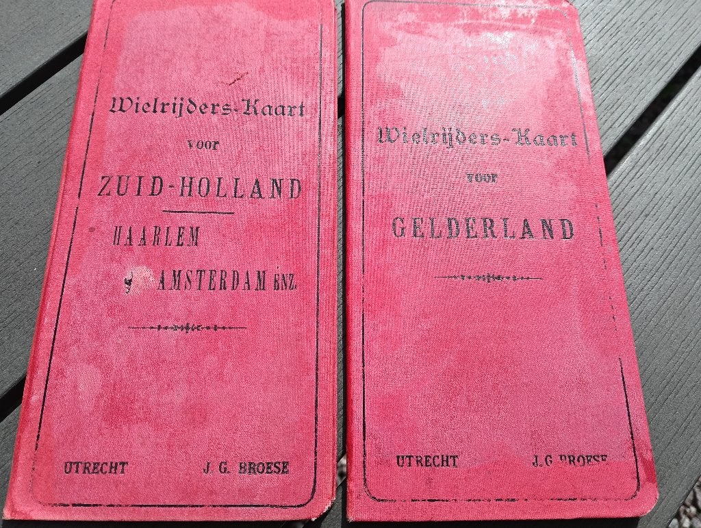 +-1920 Twee supergave wielrijderskaarten Gelderl./Z.Holland!, Ophalen of Verzenden, 1800 tot 2000, Nederland, Landkaart