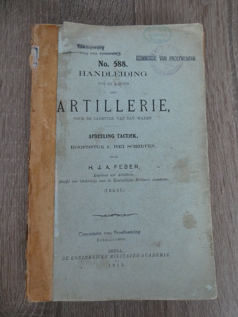 Handleiding Artillerie, afdeling techniek - 1918, Ophalen of Verzenden, Landmacht, Nederland, Boek of Tijdschrift