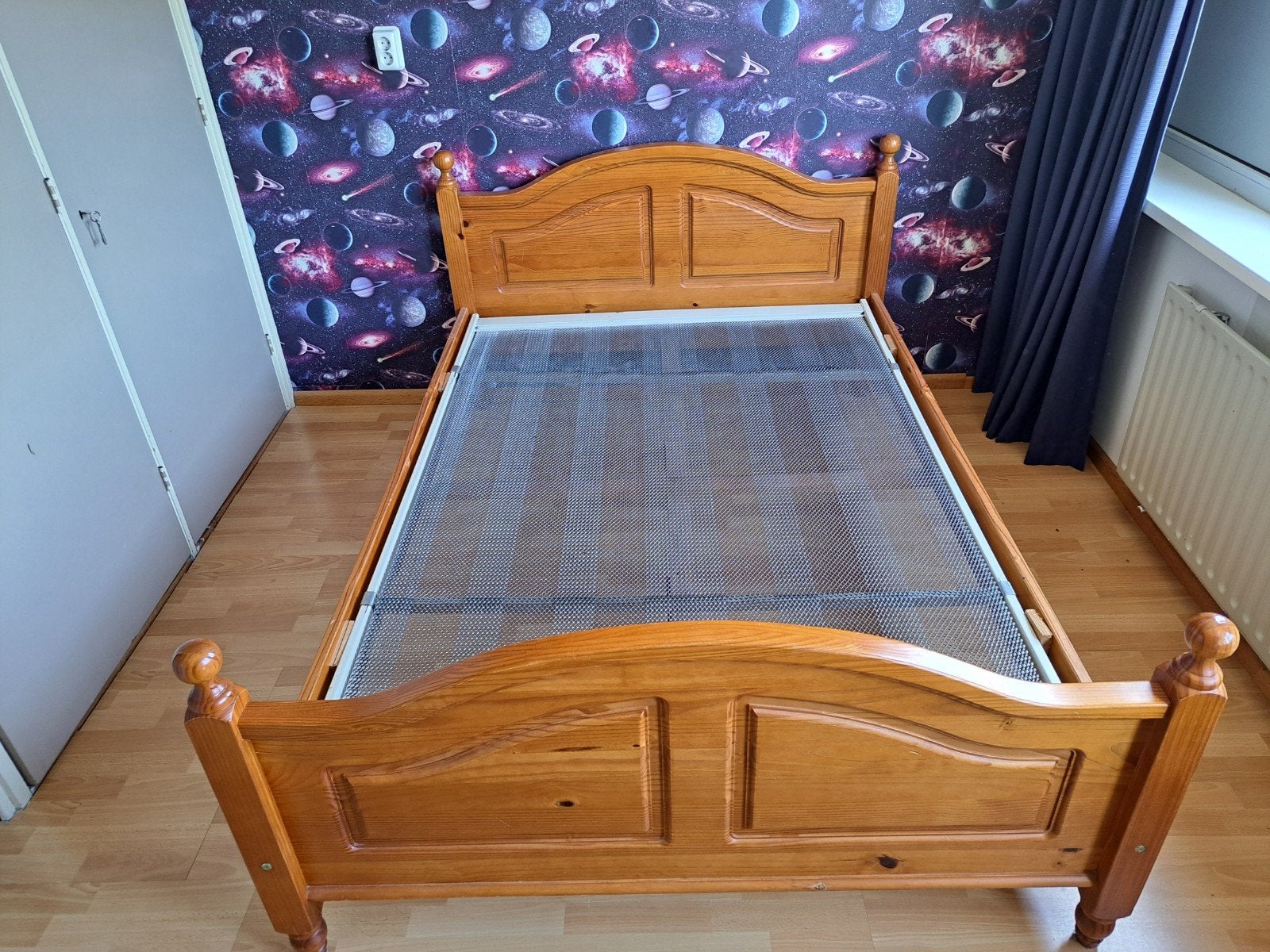 houten bed 140200, Ophalen, Bruin, 140 cm, 200 cm