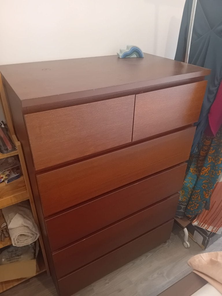 IKEA Malm ladekast bruin 123 x 80,3 x 48,4, Ophalen, Gebruikt, 5 laden of meer, 100 tot 150 cm
