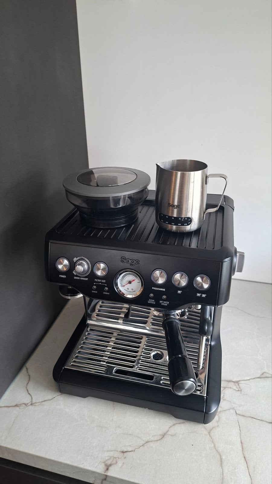 Sage Barista Express Truffle inclusief reinigingsproducten, Witgoed en Apparatuur, Koffiezetapparaten, Ophalen, Gebruikt, Espresso apparaat