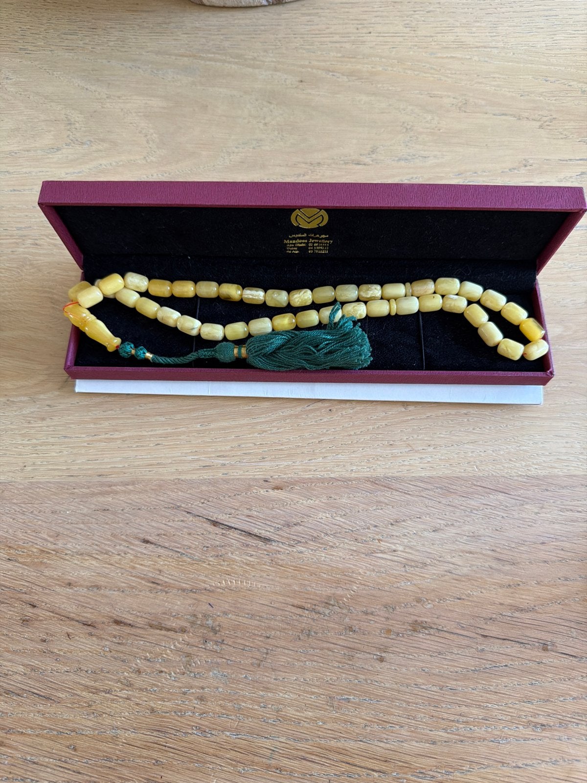 Mooie barnstenen gebedsketting (Tasbih), Verzamelen, Religie, Ophalen of Verzenden