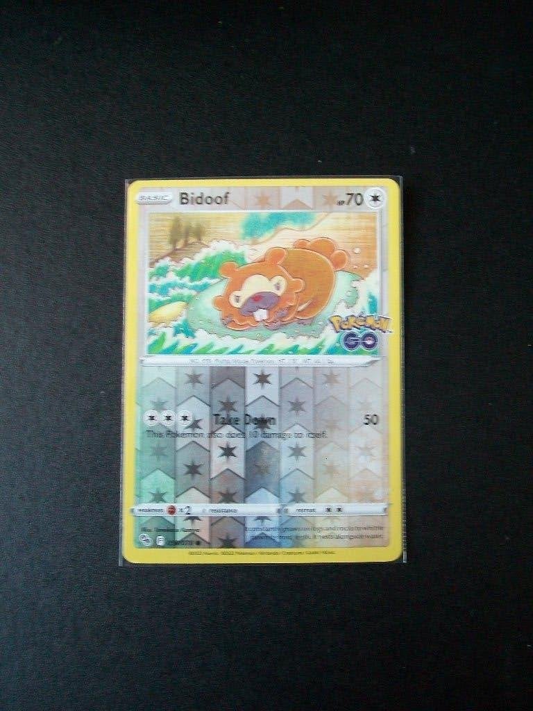 6162: Nieuwe Pokemon Go Kaart BIDOOF HP 70 (059/078), Ophalen of Verzenden, Nieuw, Losse kaart, Foil