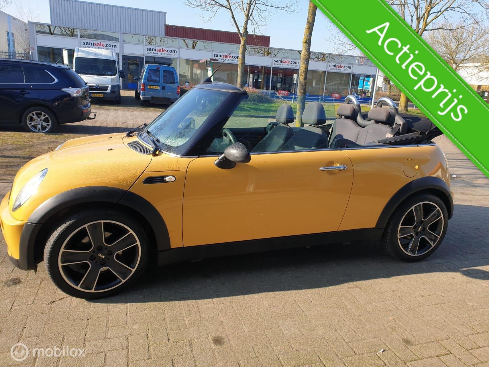 MINI CABRIO 1.6 ONE|NAP|AIRCO|135.000KM|2008|NIEUWE APK|, Auto's, Stof, Gebruikt, Zwart, Cabriolet