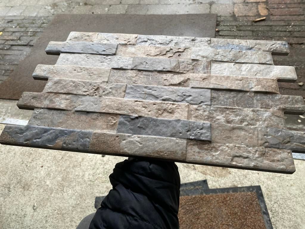 24 nieuwe wandtegels met steenpatroon 45x25 cm, Doe-het-zelf en Verbouw, Tegels, Ophalen, 40 tot 60 cm, Nieuw, Minder dan 5 m²