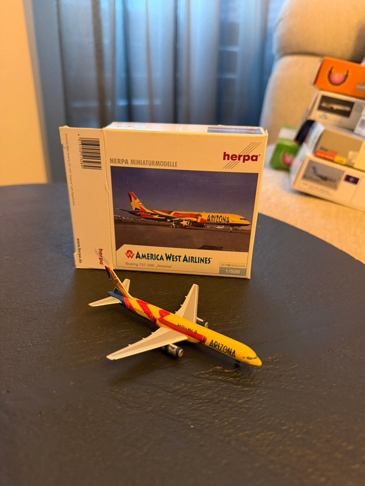 Herpa Wings 1:500 — America West Airlines Boeing 757-200 "Ar, Verzamelen, Ophalen of Verzenden, Zo goed als nieuw, Schaalmodel