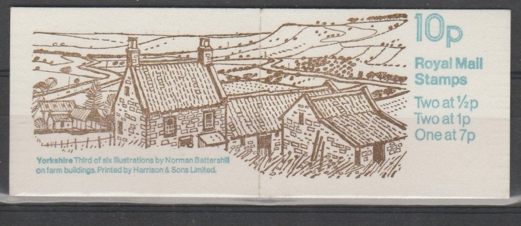GB 1978 10 pence Stamp Booklet FA6 Buildings in Yorkshire **, Ophalen of Verzenden, Postfris