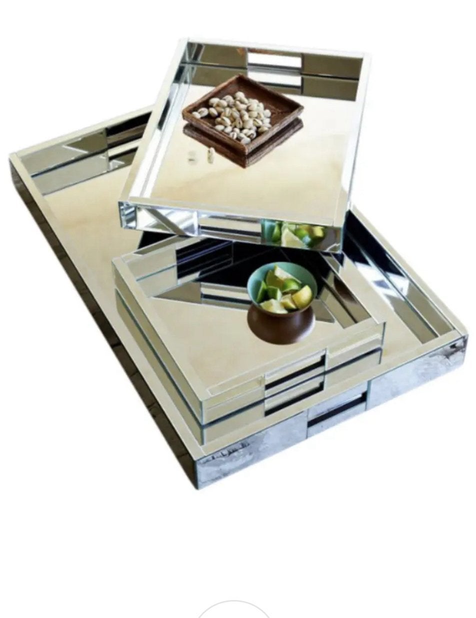 Luxe decoratief dienblad, Met glasplaat, Rond, Nieuw, Ophalen of Verzenden