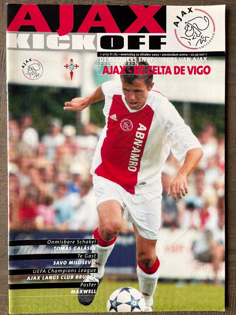 Programma Ajax - Celta de Vigo 2003-2004, Verzenden, Zo goed als nieuw, Ajax, Boek of Tijdschrift