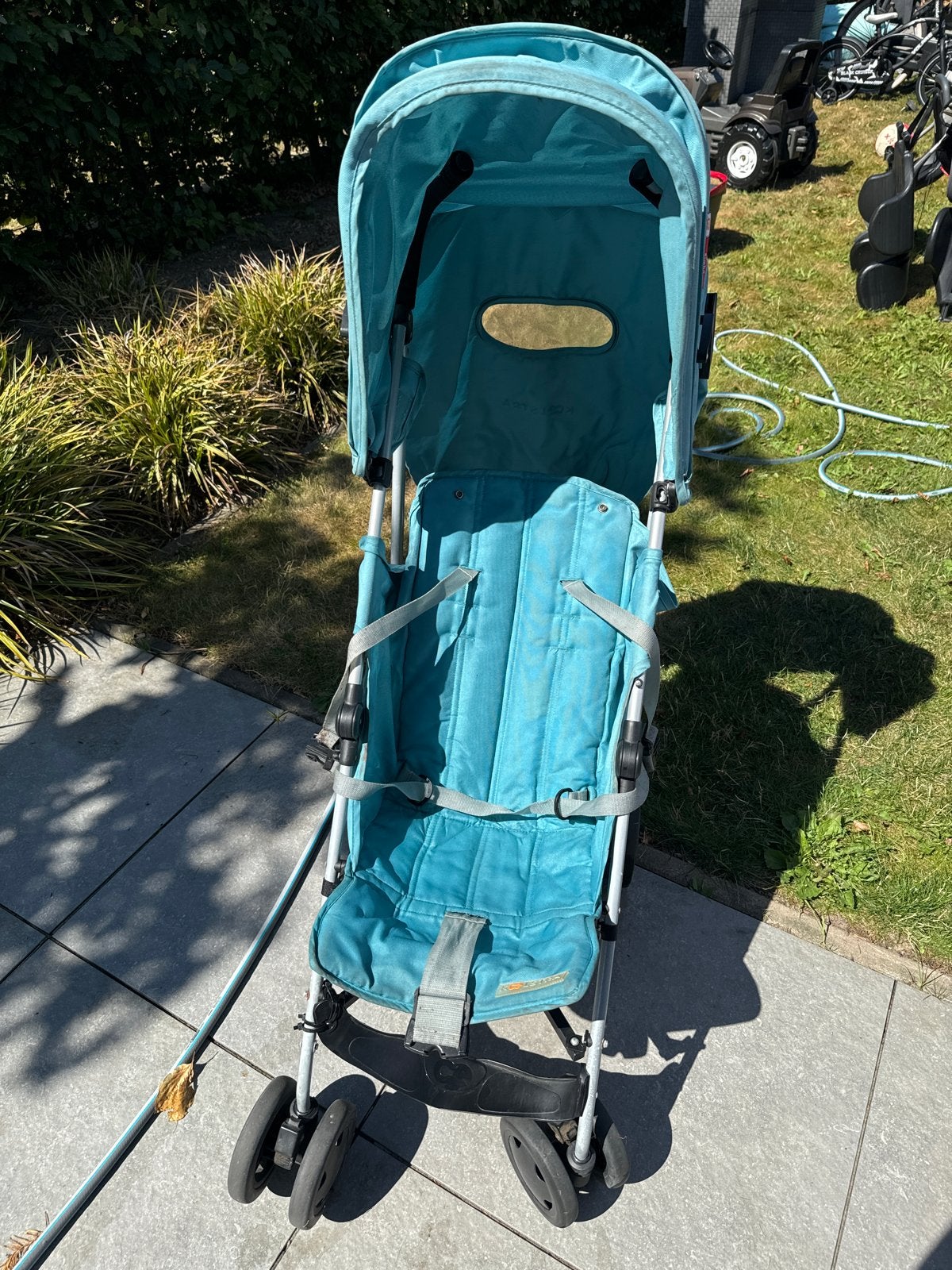 Maclaren buggy - Lichtblauw met zonnekap only pick up, Ophalen of Verzenden, Gebruikt, Maclaren, Verstelbare rugleuning