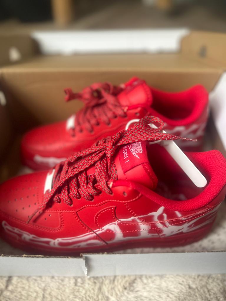 Nike Air Force 1 Skeleton Red Halloween – Maat 39, Overige kleuren, Verzenden, Nieuw, Sneakers of Gympen