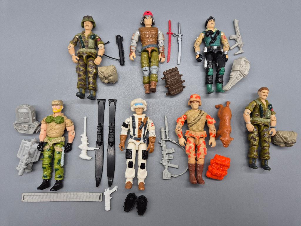 7 GI Joe Vintage ARAH – Figuren met originele accessoires, Ophalen of Verzenden, Gebruikt