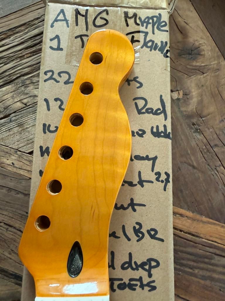 Telecaster hals” Tiger Flame Maple 12 inch radius “ANG M 1, Muziek en Instrumenten, Instrumenten | Onderdelen, Verzenden, Geen