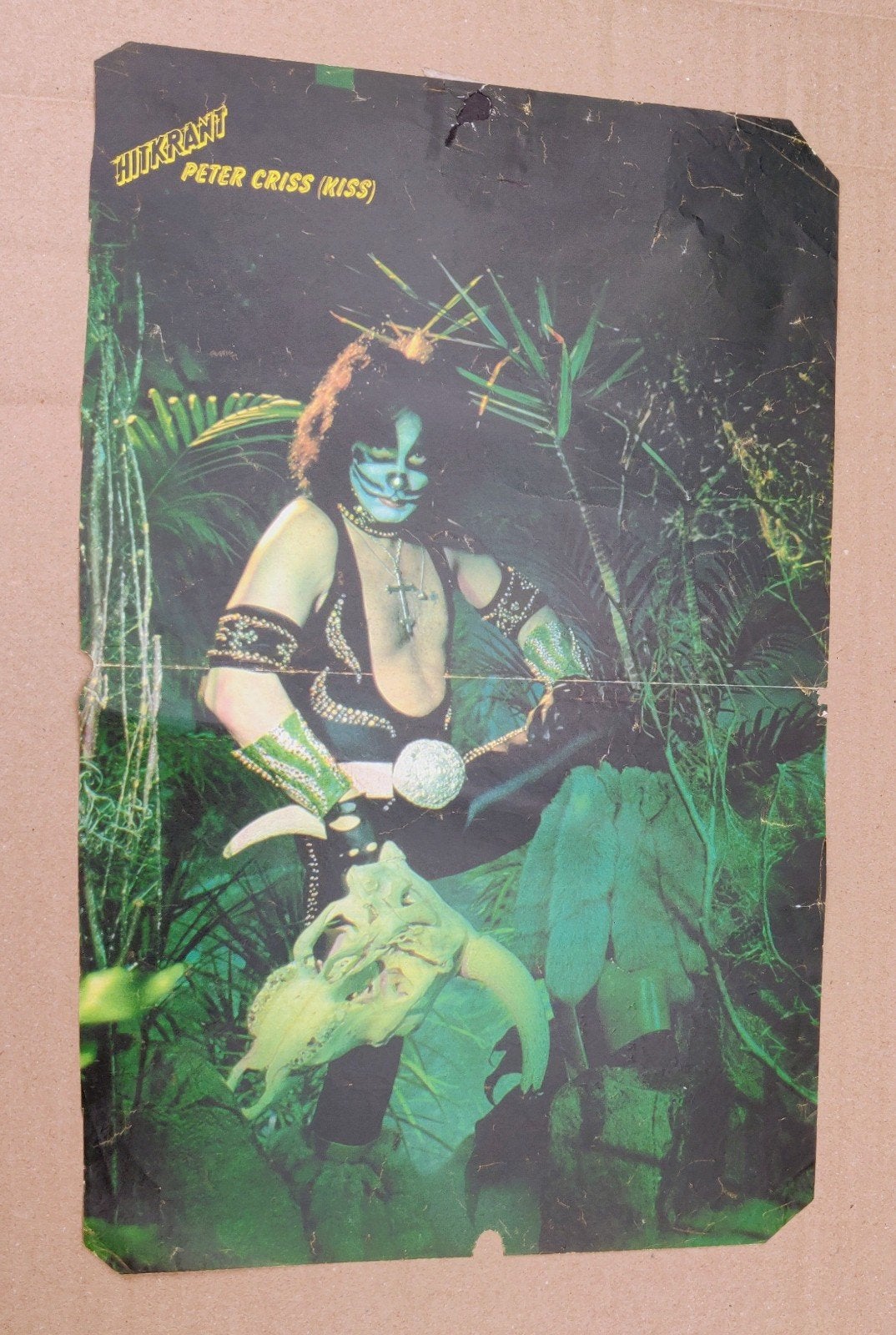 Kiss poster hitkrant Peter criss, Verzamelen, Ophalen of Verzenden, Gebruikt, A1 t/m A3, Muziek