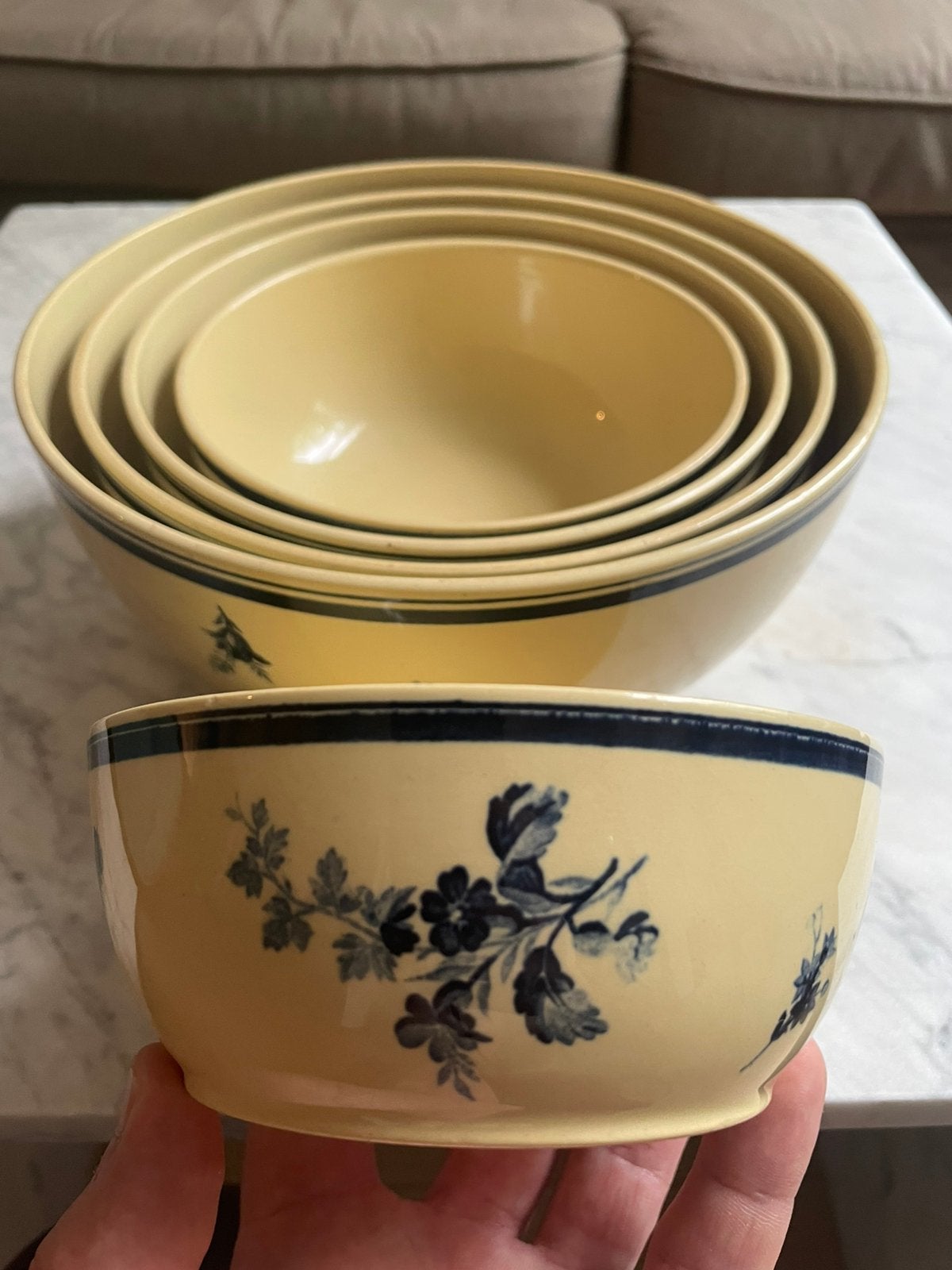 Petrus Regout Riva antieke 5-delige set nesting bowls/kommen, Ophalen of Verzenden