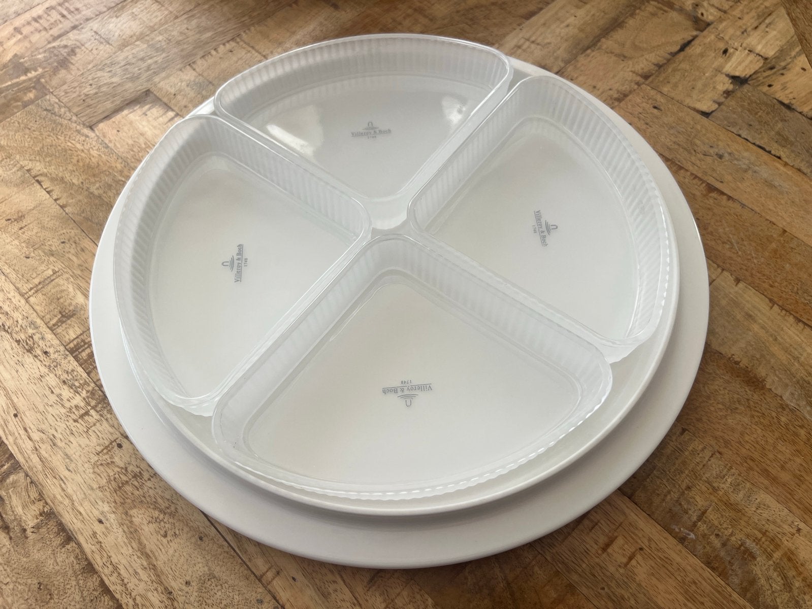 Villeroy & Boch - Luxe tapasbord set met loodkristallen bak, Ophalen of Verzenden, Overige stijlen, Porselein, Schaal of Schalen