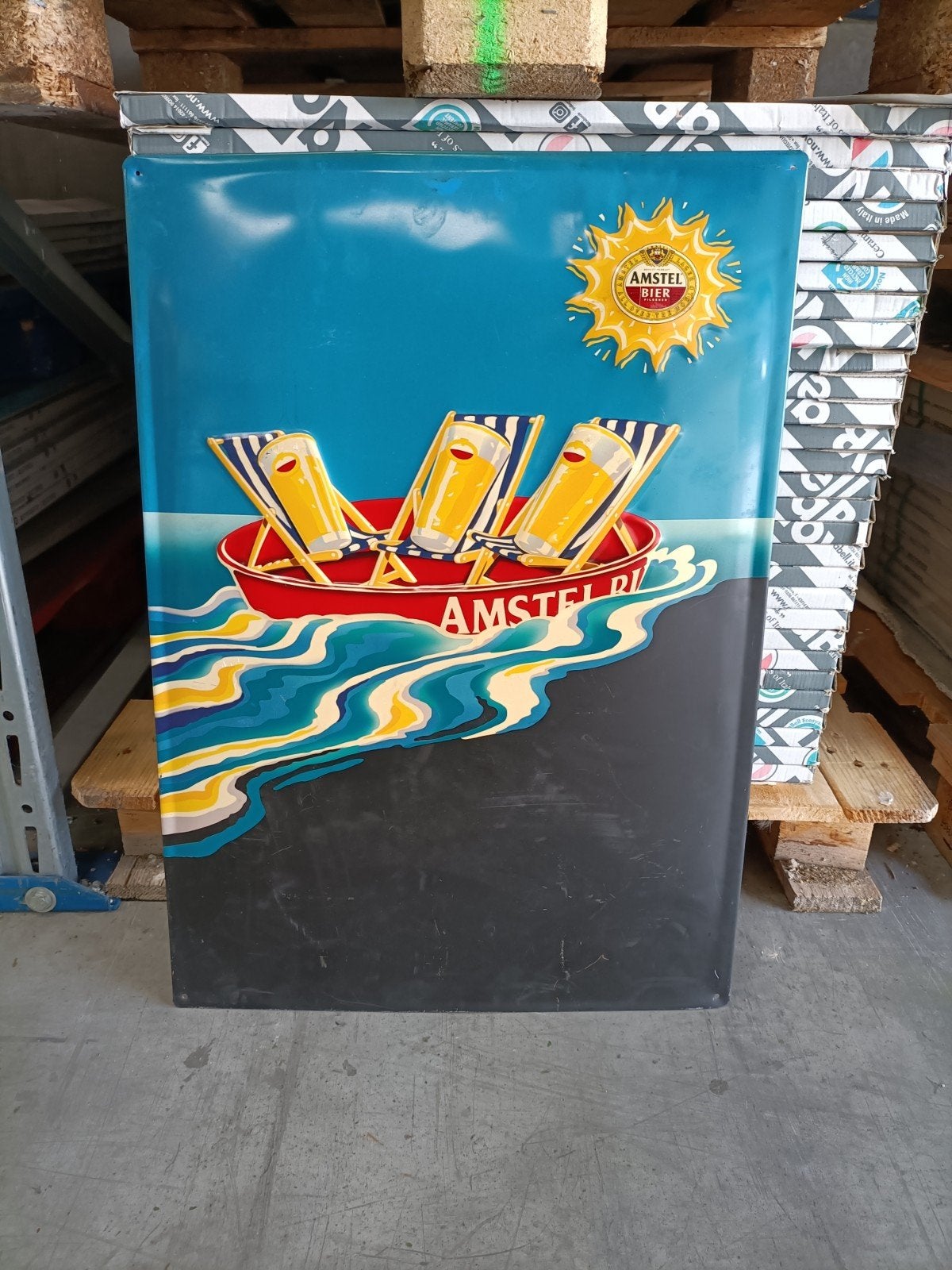 reclamebord AMSTEL BIER, Ophalen of Verzenden, Zo goed als nieuw, Reclamebord