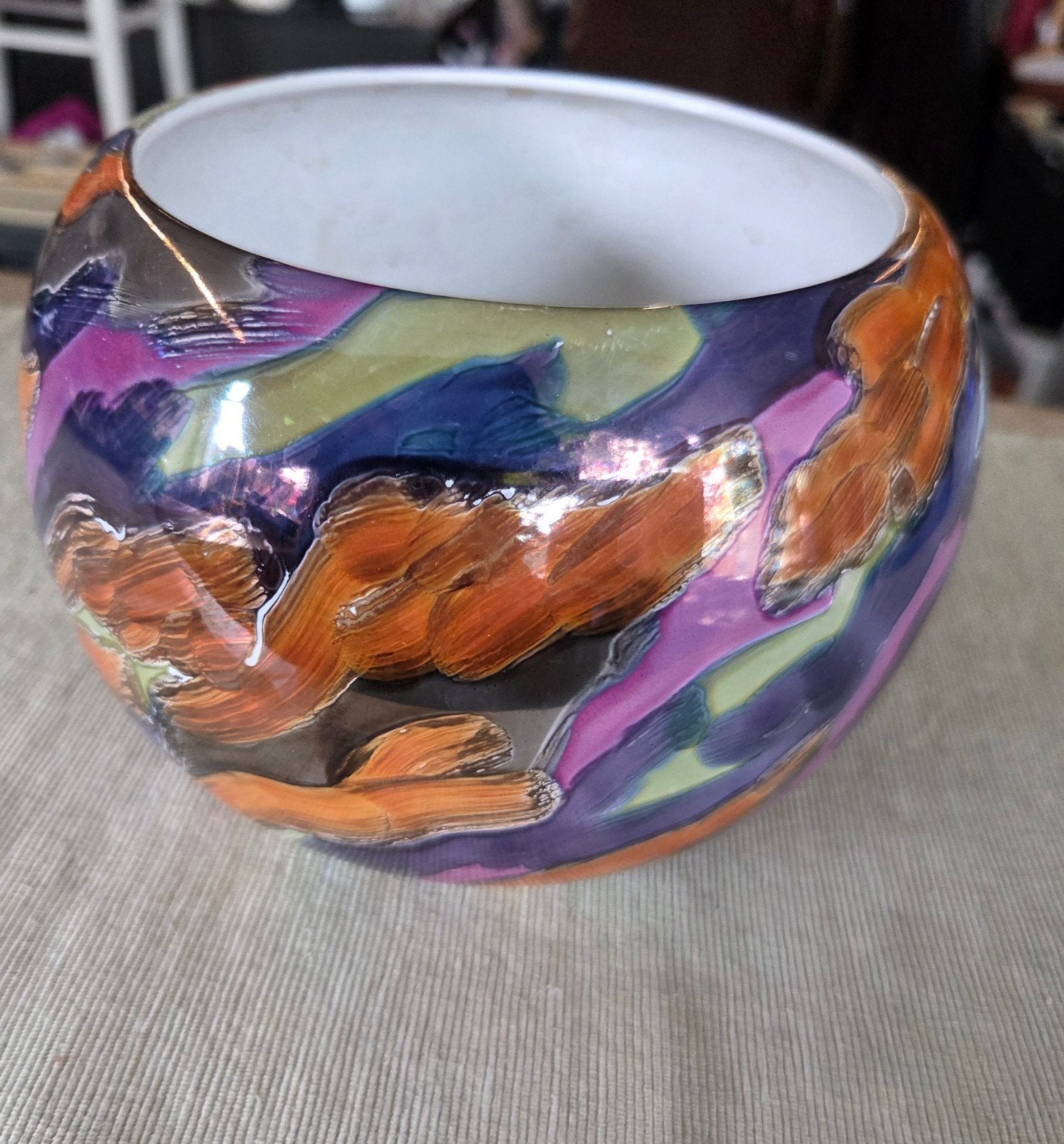 Kleurrijke decoratieve kom, handgeschilderd, Ophalen of Verzenden