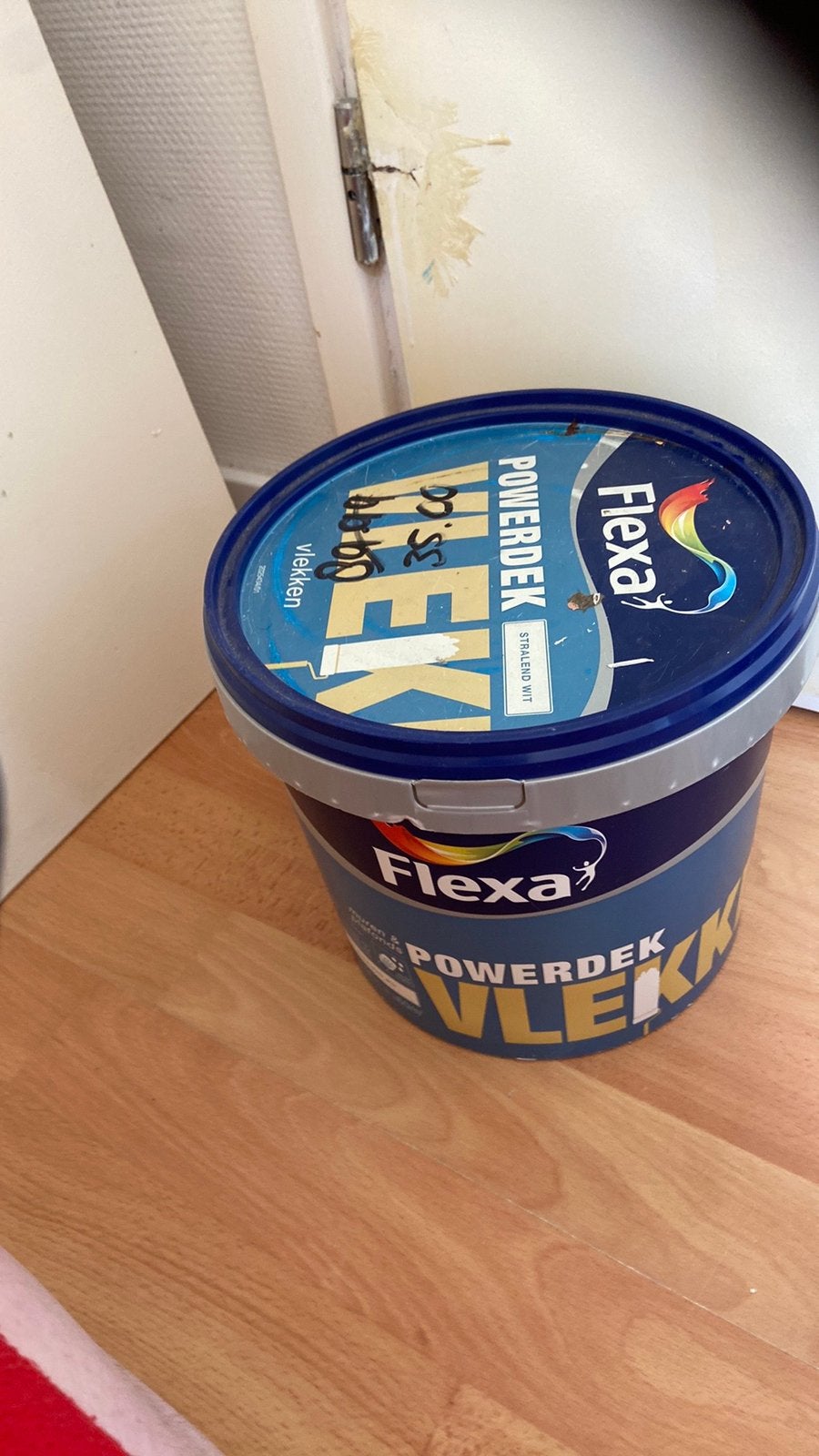 Flexa powerdek vlekken renovatieverf stralend wit 5 liter, Ophalen, Nieuw, Wit