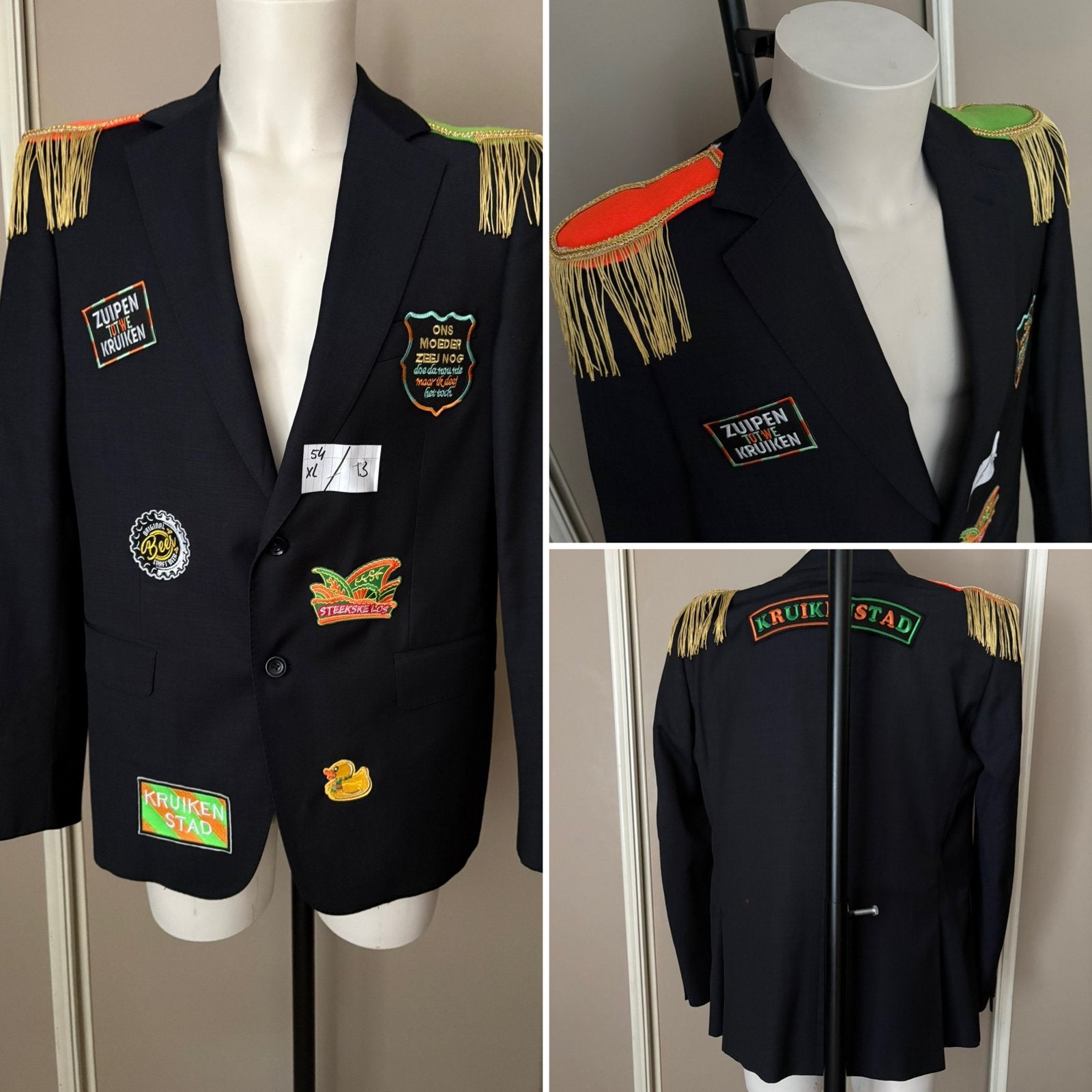 (13) Kruikenstad Colbert/Jas maat L/XL compleet emblemen, Ophalen of Verzenden, Zo goed als nieuw, Maat 52/54 (L)
