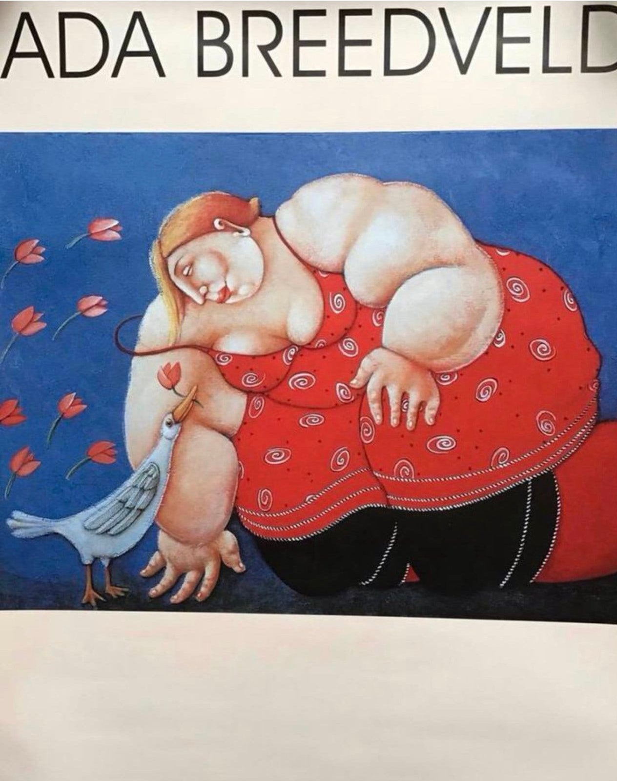 Poster Ada Breedveld, Dikke Dame  met Vogel, Ophalen of Verzenden, Zo goed als nieuw, A1 t/m A3, Film en Tv